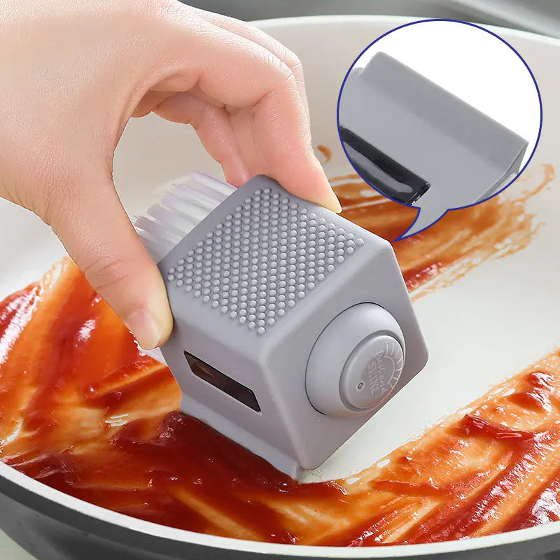 Automatic Liquid Dispenser Kitchen Pot Brush Cleaner