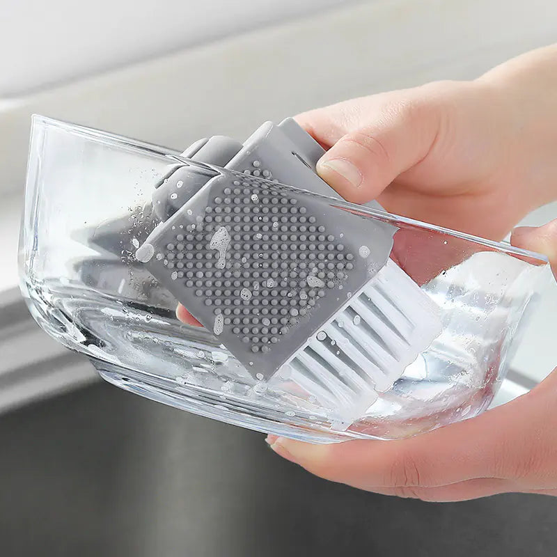 Automatic Liquid Dispenser Kitchen Pot Brush Cleaner
